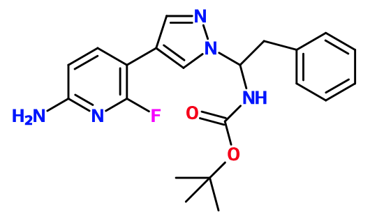 (image for) MCYA2270 tert-Butyl 1-(4-(6-amino-2-fluoropyridin-3-yl)-1H-pyrazol-1-yl)-2-phenylethylcarbamate